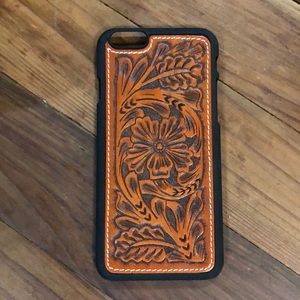 Justin brand tooled leather iPhone case